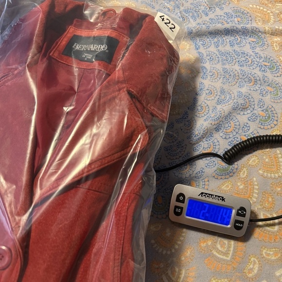 Bernardo Red Leather Suede Jacket Women’s 1X Button Up Classic Colorful Bright - Picture 14 of 14